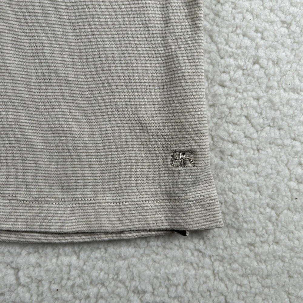 Banana Republic Shirt Mens XL Beige Striped Luxe Touch Performance Cotton Tee